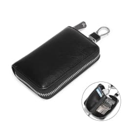 Genuine Leather Keychain Men Women Key Holder Organizer Pouch Cow Split Car Key Wallet Housekeeper Key Case Mini Card Bag