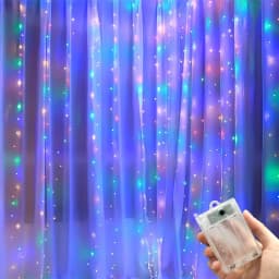 3/6M LED Curtain Light String Battery Power Christmas Halloween Fairy Lights for New Year 2027 Holiday Wedding Garden Decoration