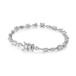 KNOBSPIN 6.3 - 8.1ct Moissanite Tennis Bracelets for Women Men D VVS1 Lab Grow Diamond s925 Sterling Silver Plated 18k Bracelet