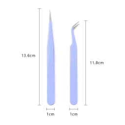 2pcs Anti-static Stainless Steel Tweezers Set Makeup Nail Art Eyelash Extension Tweezer Handmade Tool Kit for Maintenance Repair
