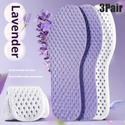 3 Pair Summer Cooling Insoles for Men Running Sports Shock Absorption Shoe Sole Breathable Shoes Insole Memory Foam Shoe Pads