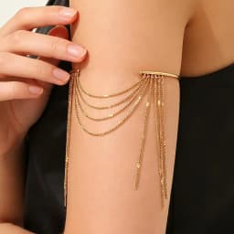 Letdiffery Bohemian Classic Tassel Multi-layer Chain Arm Bracelets Women Stainless Steel Gold Color Cuff Bangle Body Jewelry