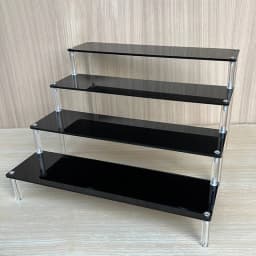 Black Acrylic Shelf Display Stand Perfume Cupcake Stand Figures Toys Desserts Holder Collection Cosmetic Shelves Organizers