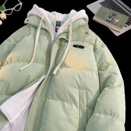 New Winter Cotton-padded Jacket Women, Two-piece Hooded Down Cotton Jacket Female Casual Warm Cotton-padded Clothing Parker Coat