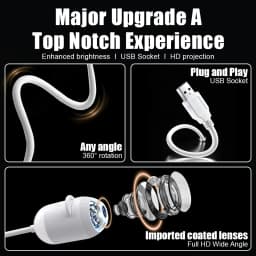 USB Starry Sky Projector Night Light 360 Bendable Flexible Hose HD Projection Car Bedroom Decor Lamp Replaceable Pattern Films