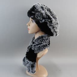 2026 New Winter Rex Rabbit Fur Hats Scarves Women Fashion 100% Genuine Knit Fur Caps Scarves Sets Lady Warm Real Fur Hat Muffler