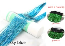1 Pc Sparkle Shiny Hair Tinsel Hair Extensions Dazzles Women Hippie for Braiding Headdress Hair Braiding Tools Long 100cm