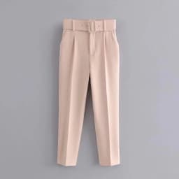 Spring Women's Slimming Versatile Belted Trousers Asymmetric Commute Sle High Waist Long Pants Casual Pants