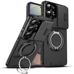 Slide Camera Protection Armor Phone Case For Samsung S26 S25 S24 S23 S22 S21 Plus 5G Ultra Metal Kickstand Magnetic Phone Cover