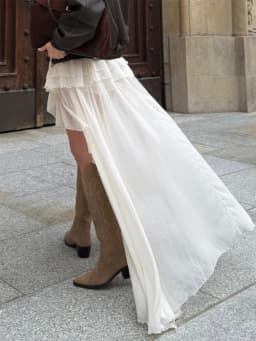 Tossy Casual Irregular Skirt For Women Solid High Waist Loose Pleats See-Through Fashion Y2k Skirts Outfit Female 2025 Skirts