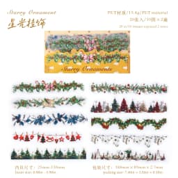 20pcs Retro Christmas PET Stickers Stripe Creative Collage DIYJunk Journal Diary Scrapbook Planner Handbook Aesthetic Supplies