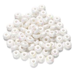 20Pcs 15mm White Brown Acrylic Round Big Hole Beads Loose Spacer Bead For DIY Necklace Bracelet Earring Jewelry Making Accessory