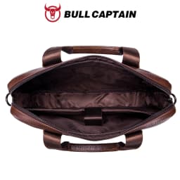 BULLCAPTAIN Men's Leather Briefcase With Large Capacity Multifunctional Handbag Business Bag For Computer Men's Satchel Bag