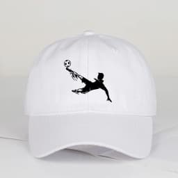 Soccer Bicycle Kick Print Baseball Cap Adjustable Unisex Football Fan Sun Hat
