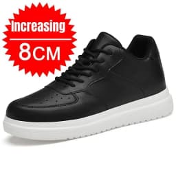 New Height Increasing Shoes for Men 10cm Invisible Elevator Sneakers White Leathe Sport Zapatillas De Hombre Big Size 46