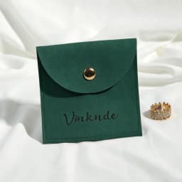 100pcs Soft Microfiber Jewellery Pouches Half Circle Snap Flap Custom Logo Suede Button Bag For Earring Ring Jewelry Packaging