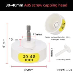 HIFESON 1/4 Screw Capping Head Sealing Cover Power Drill Adapter Twist Cap Head Fastening Head Outer Diameter Bottle 10-50mm