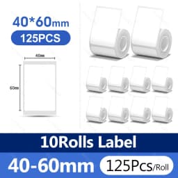 5/10 Rolls NiiMBOT White Thermal Sticker Label Self-adhesive Waterproof Labels Paper For Niimbot B1 B21 Mini Portable Printer