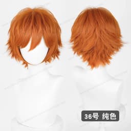 Anime Upgraded 32cm Short Flipped Ends Cosplay Wig Green Blue Purple Pink Man Women Heat Resistant Synthetic Hair