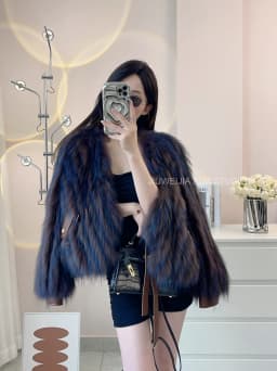2026 Winter New Fur Strip Sewed Together Short Style Thin Raccoon Fur Fox Fur Coat Young Women's Coat