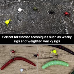 Eupheng 10PCS Weedless Wacky Jig Heads Wacky Rig Hooks Weedless Fishing Hooks Worm Weights Hook for Bass Fishing