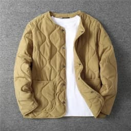 Autumn Winter O-neck Quilted Jacket Men's Versatile Green Retro Thickened Coat Men Techwear Button Up Oversize Jacket