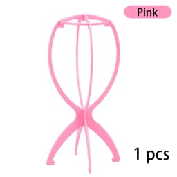 1Pcs Wig Stand Plastic Hat Display Wig Head Holders 17x36Cm Mannequin Stand Portable Folding Wig Stand Pink Hair Display Tools