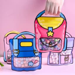 iYOE 10pcs 18*21cm Plastic Dopamine Handheld Self-Sealing Bags Hand-Painted Gift Packaging for Holidays Birthdays Playful Design
