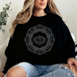 Mandala Sweatshirt for Women Men Boho Spiritual Pullover Cozy Yoga Meditation Sweater Artistic Geometric Pattern Gift Pullover