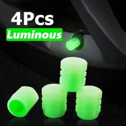 1/4Pcs Luminous Valve Caps Fluorescent Green Blue Night Glowing Car Moto Bicycle Wheel Styling Tyre Hub Universal Cap Decor
