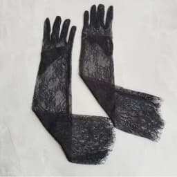 1 Pair Long Length Lace Gloves Thin Material Hollow Out Wedding Gloves Floral Pattern Transparent Opera Gloves Bridal Wedding