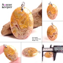 High Quality Pendentif Real Natural Crazy Lace Agate Stone Pendant Chains Necklace For Women's & Men's Jewelry Making BK996H