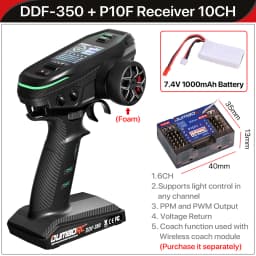 DUMBORC DDF-350 Transmitter with Receiver 2.4G 10CH Digital Radio Remote Controller for RC Car Boat Tank LCD FHSS System