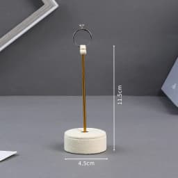 Beige Jewelry Display Props with Metal Base Earring Necklace Organizer Holder Jewelry Counter Earrings Rings Display Stand
