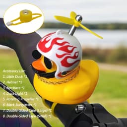 Bicycle Bell Yellow Duck Cartoon Little Yellow Ducks Helmet Head Light Shining Duck Bicycle Bells Handlebar Bicycle Accessories
