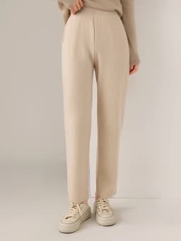Women's Wool Pencil Pants Autumn Winter Office Lady Style Threaded Elastic Waist Trousers 100% Merino Wool Knitted Thicken Pants