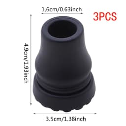 Rubber Pad Cap Non-Slip Walking Stick Crutch Cane Bottom Pads Cover Protector Climbing Hiking Trekking Pole Tip Black 16/19/22mm