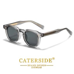 CATERSIDE New Square Men's Sunglasses Personalized Temple Tips Design Sun Glasses Women's Travel Party Eyewear Festival Gift