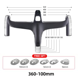 THE ONE ULTRA aero carbon Integrated hamdlebar Hidden Trace Road Bicycle Handlebar 380/400/420 28.6mm Racing Bike