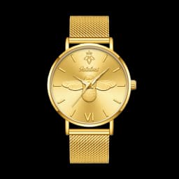 YaLaLuSi Minimalist Quartz Couple’s Watches with 3D Bee Relief Design for Men and Women Relojes De Mujeres