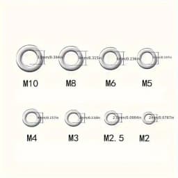 180pcs Stainless Steel Washer Set, M2-M10 Size, Easy to Install, Durable Material, Ideal for DIY Projects/Machinery