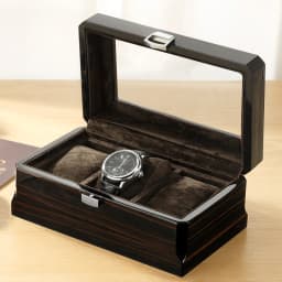 M&Q Solid Wood Watch Storage Box With Clear View Window Metal Latch Handmade Wristwatch Display Organizer Watch Gift Box