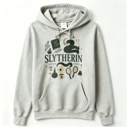 Slytherin Wizard Magic Items Graphic Hoodie Pullover Hooded Snake Moon Potion Bottle Spell Book Print Casual Fantasy Streetwear