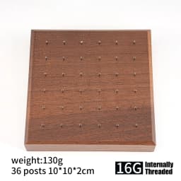 Black Walnut Solid Wood Display Stand for 16G 14G Piercing Jewelry Modern Display Holder with 36 Holes