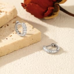 MODIAN D Color Sparkling Moissanite Circle Ear Buckle 925 Sterling Silver Classic Dating Hoop Earring For Women Fine Jewelry