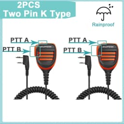 Baofeng UV-5R Microphone Shoulder Speaker 2 Pins for Walkie Quansheng uv-k5 uv-k6 UV-5R/UV-82/UV-16/TH UV8000D Two Way Radio