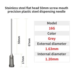 14G-27G 50mm Dispensing Machine Syringe Needle 2 Inch Stainless Steel Dispensing Needle Spiral Mouth Nozzle Glue Needle