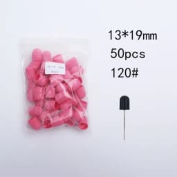 50PCS Green Nail Sanding Caps Bands With Rubber Drill Polishing Nail Art Rotating Remove Burrs Manicure Pedicure Accessory Tool