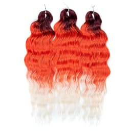 FREEDOM Synthetic Braiding Hair Extensions Deep Wavy 24 inch Long Curly Braids Hair Ombre Brown Rainbow Twist Crochet Hair