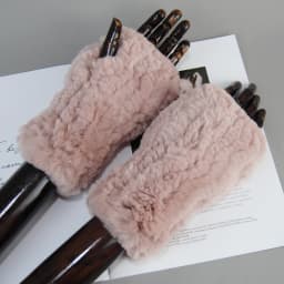 Hot Sale Winter Women Natural Real Rex Rabbit Fur Gloves Good Elastic Knitted Rabbit Fur Mittens Lady Real Rex Rabbit Fur Gloves